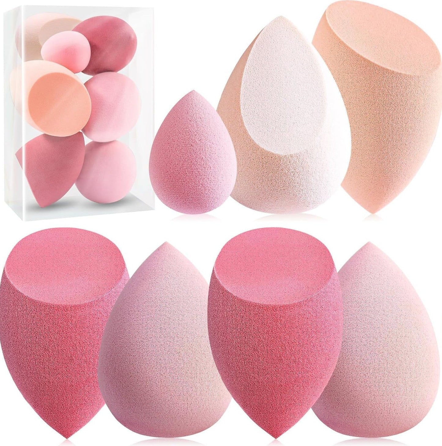 Oxavio Foonbe 7-Piece Makeup Sponge Set – Latex-Free Multicolor Beauty Blenders with Mini Sponge, Vegan & Cruelty-Free