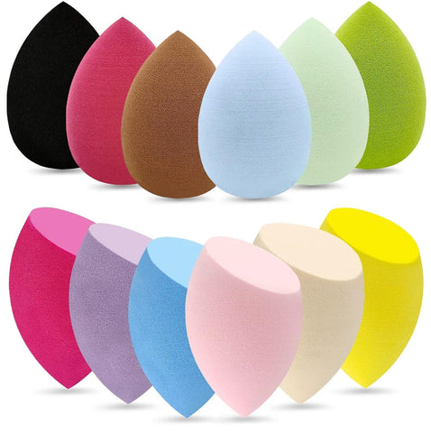 Oxavio 12-Piece Professional Makeup Sponge Set – Latex-Free Multicolor Beauty Blenders for Powder, Liquid, and Cream