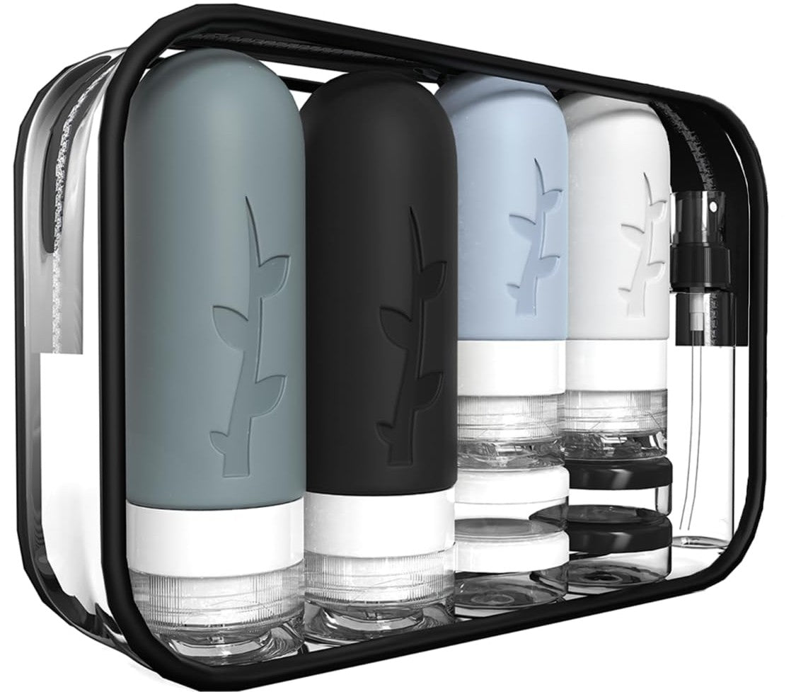 Oxavio 18-Pack TSA Approved Silicone Travel Bottles – Leakproof Toiletry Containers for Shampoo and Lotion