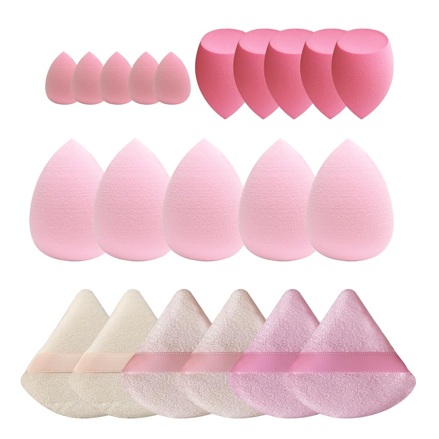 Oxavio 21-Piece Bulk Beauty Blender Sponge Set – Multicolor Makeup Sponges for Foundation, Cream, and Powder