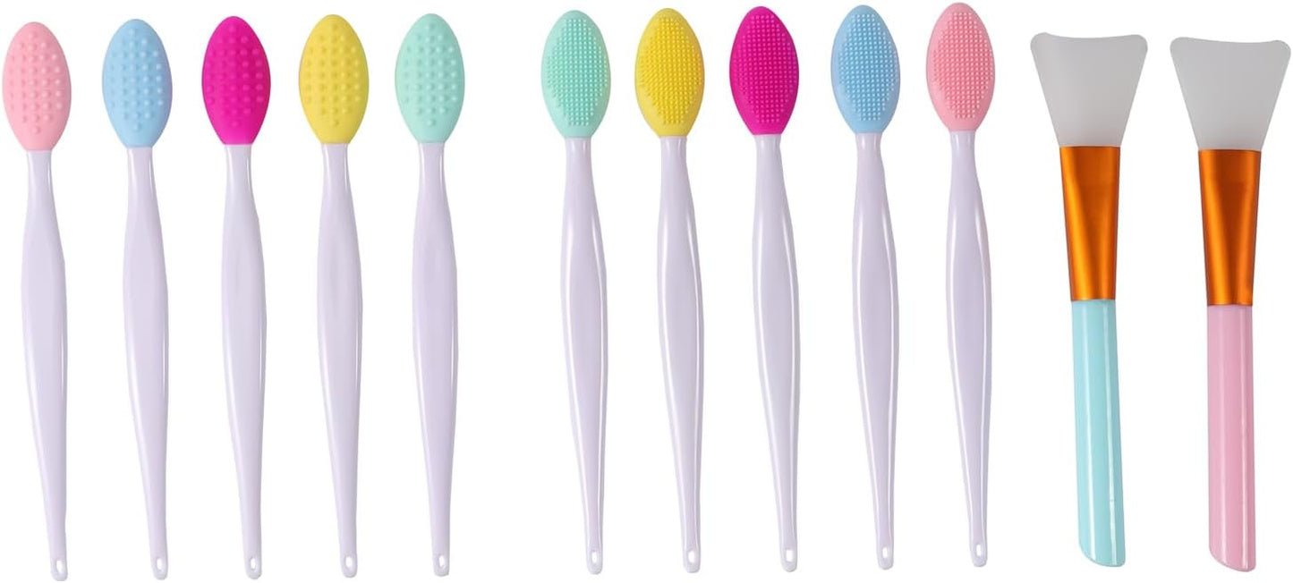 Oxavio 12-Piece Silicone Face Cleansing Brush Set – Lip Scrub & Exfoliating Blackhead Removal Tools