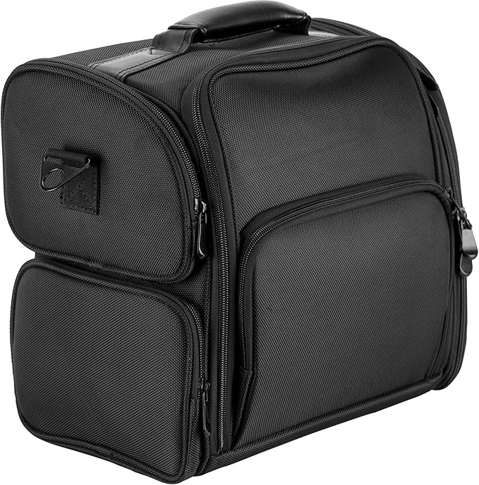 Oxavio Soft Sided Professional Travel Makeup Case – Nylon Black Cosmetic Bag