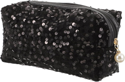 Oxavio Sequin Cosmetic Bag – Sparkling Makeup Organizer Tote with Oxford Cloth, Small Size