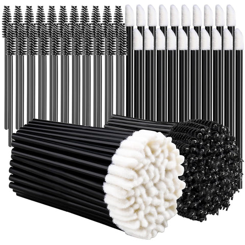 Oxavio 200-Piece Disposable Lip Gloss and Mascara Applicators – Black Lipstick Tester Wands