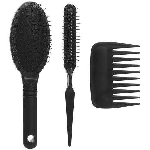 Oxavio 3-Piece Wig Brush and Comb Set – Loop Brush, Wide-Tooth Comb, and Edge Comb for Wigs and Extensions
