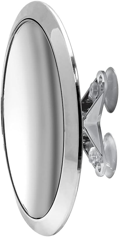 Oxavio Large 8" Suction Mount Vanity Mirror – 5X Magnifying with 3-Point Suction, Pivoting and Locking