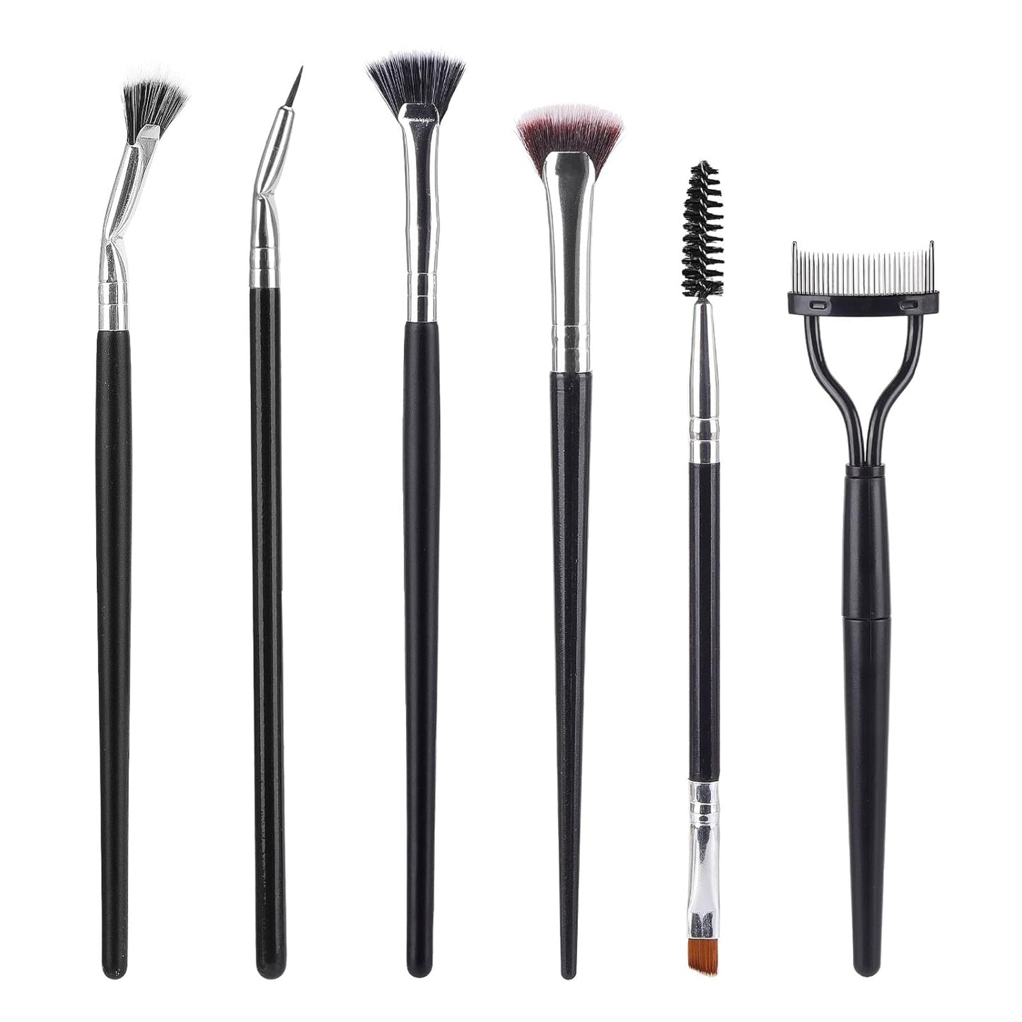 Oxavio 6-Pack Eyelash & Eyebrow Dual-Ended Combs – Lash Separator and Spoolie Brush Set
