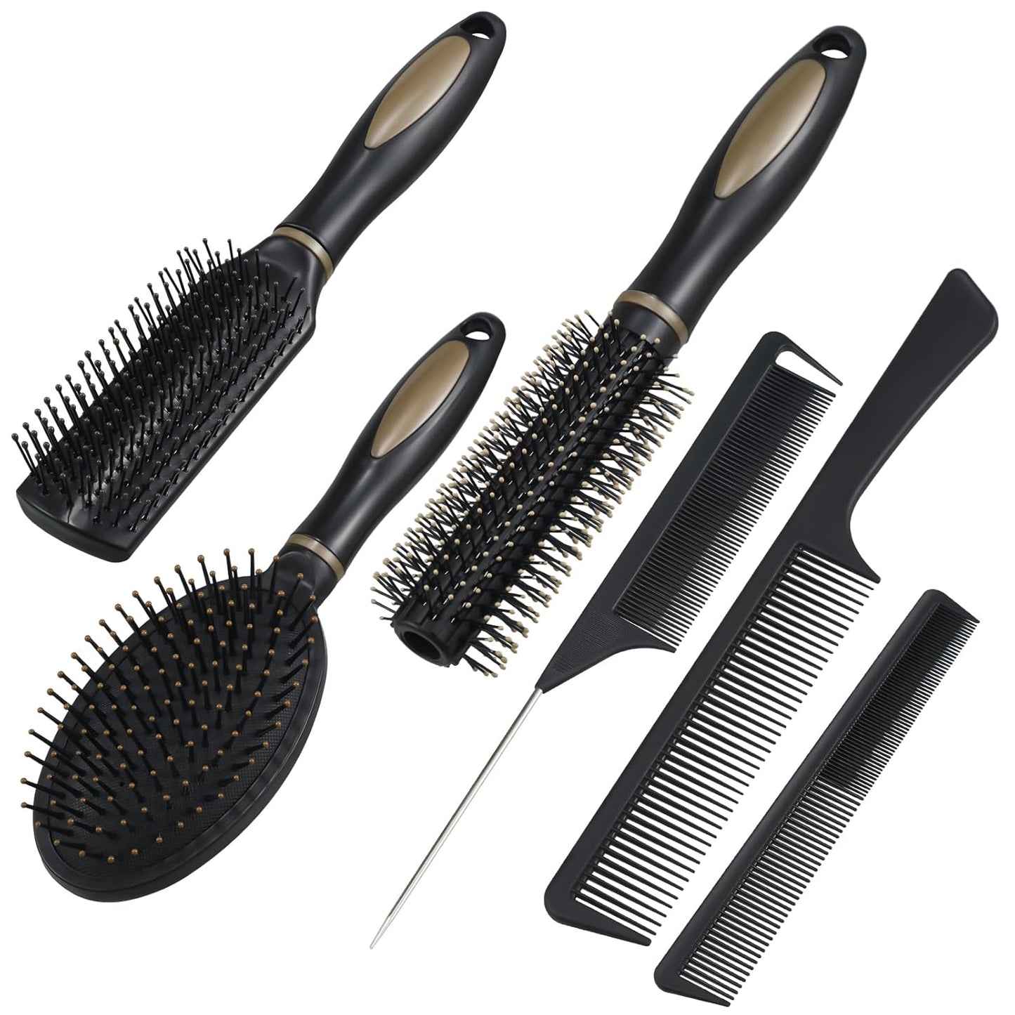 Oxavio 6-Piece Detangling and Styling Comb Set – For Straight, Curly, and All Hair Types – Unisex