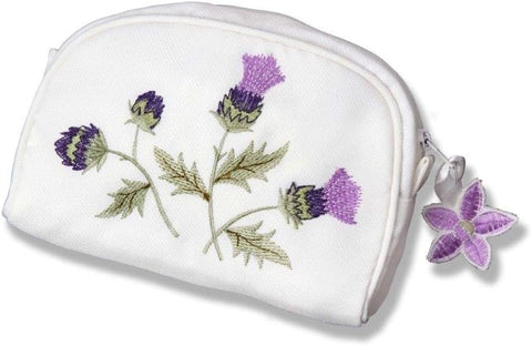 Oxavio Cosmetic Bag with Alba Thistle Design – Elegant Travel Makeup Organizer Pouch