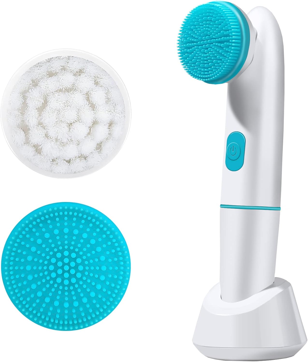 Oxavio Electric Facial Cleansing Brush Set – Deep Cleansing with Silicone & Bristle Heads, 2-Speed, Waterproof, Sensitive Skin
