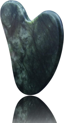 Oxavio Gua Sha Premium Gua Sha Facial Tools Guasha Tool for Face Upgraded Guasha Natural Jade Stone Dark Green