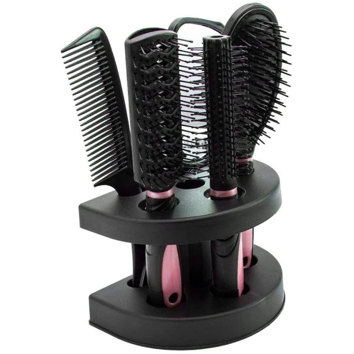 Oxavio Hair Care Brush Set Women Comb Set Ladies Salon Hair Massage Professional Styling Tools with Mirror Holder 5PCS