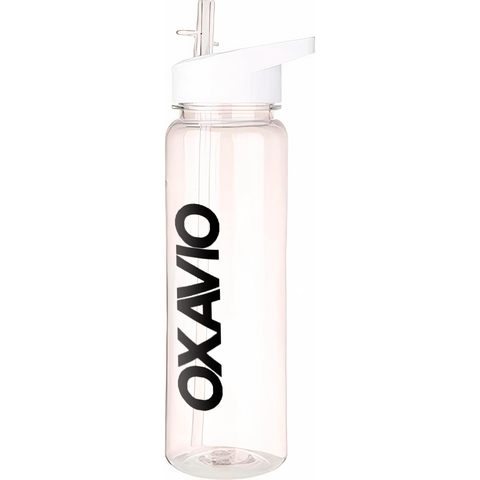 OXAVIO Transparent 24 oz Sports Hydration Bottle with Straw, BPA-Free