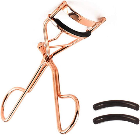 Oxavio Professional Eyelash Curler – Contoured Metal Design with Extra Rubber Pad – Silver