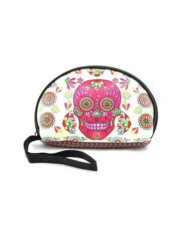 Oxavio Skull Makeup Bag – Day of the Dead Sugar Skull Mexican Cosmetic Accessories