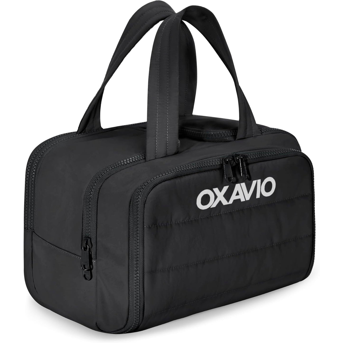 Oxavio Wide-Open Lightweight Travel Toiletry Bag for Women - Beige