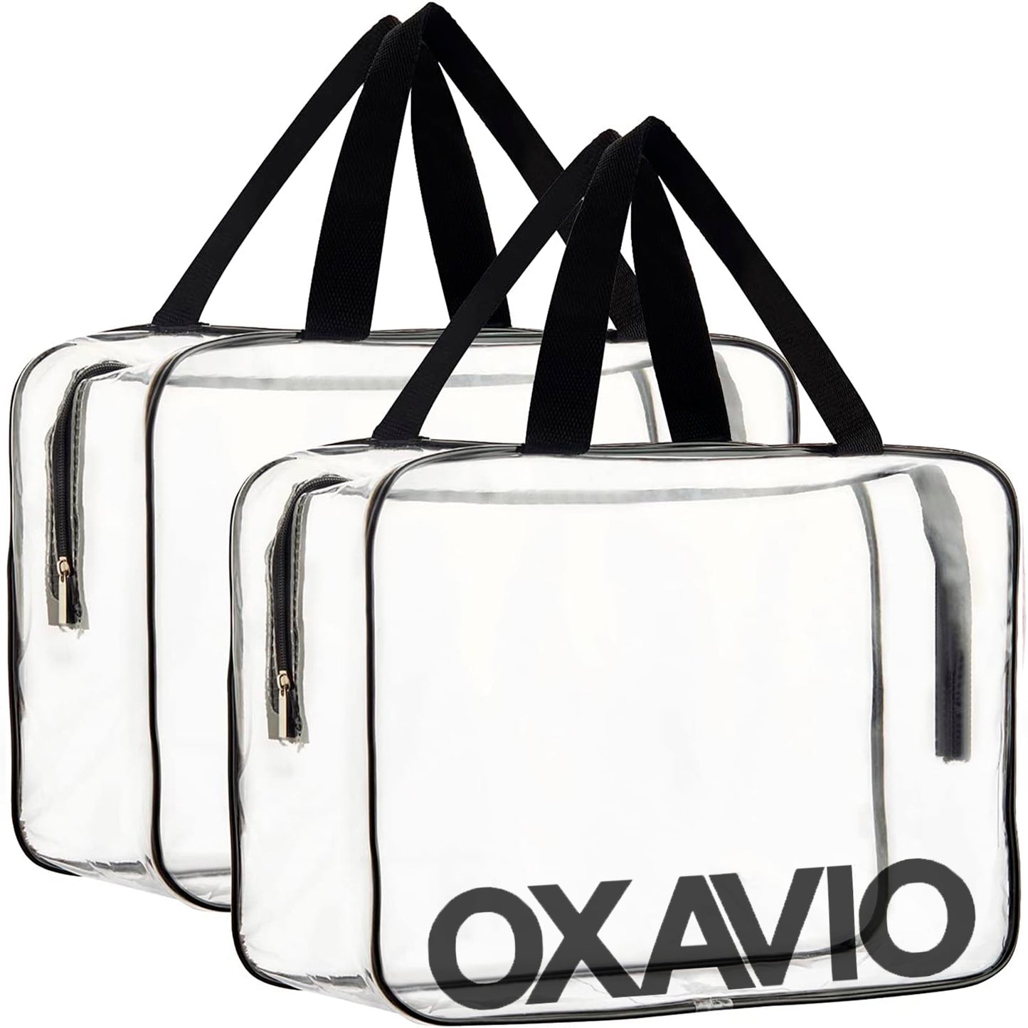 Oxavio 2-Piece Clear Waterproof Cosmetic Organizer Bags