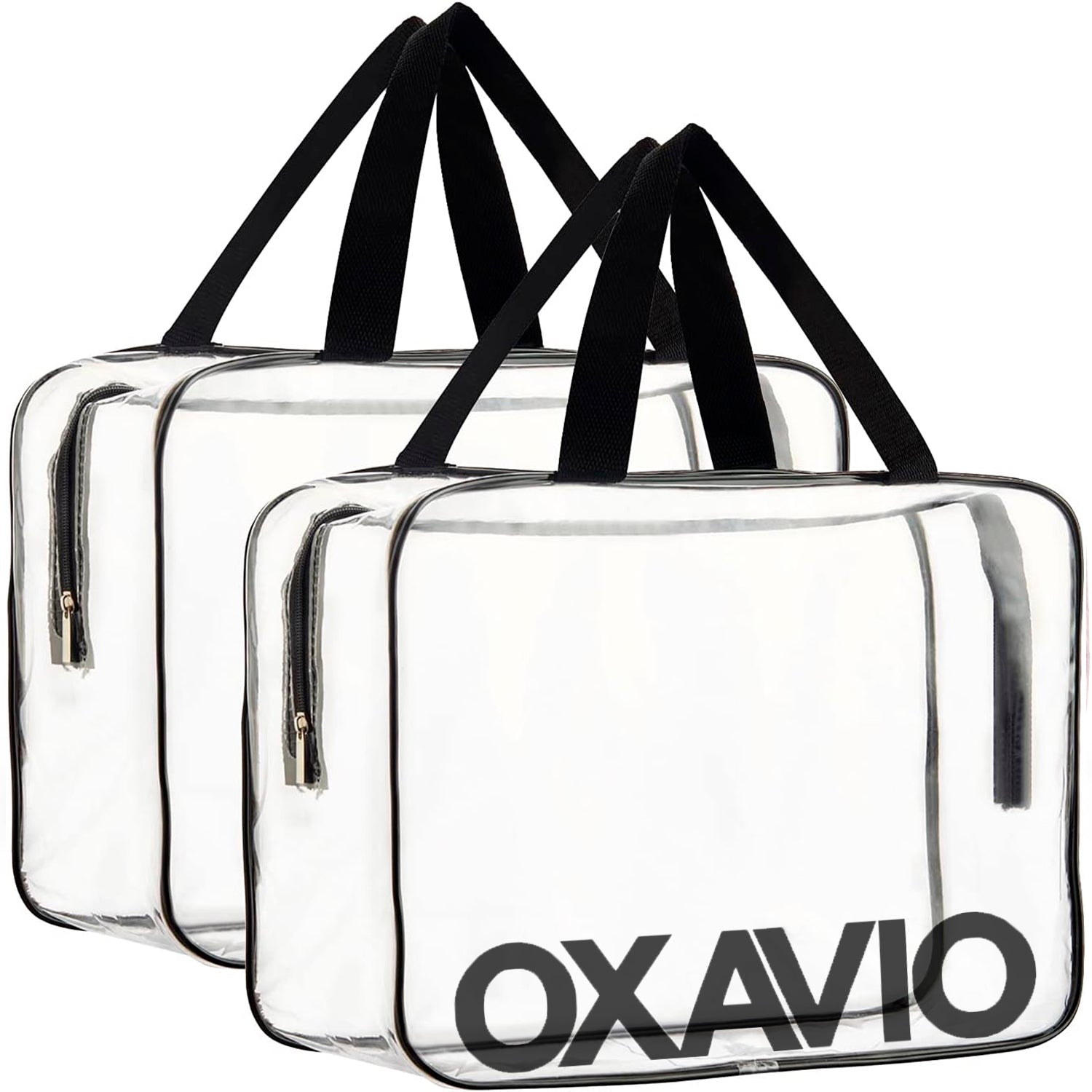 Oxavio 2-Piece Clear Waterproof Cosmetic Organizer Bags