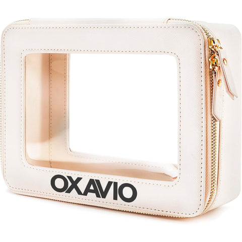 Oxavio Aveniee Clear Travel Makeup Organizer Bag - White