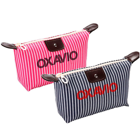 Oxavio 2-Pack Nylon Travel Cosmetic Bags - Light Pink
